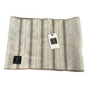 Faribault Woolen Mill Company NWT Scarf Neck Warmer USA Made Striped Gray Wool
